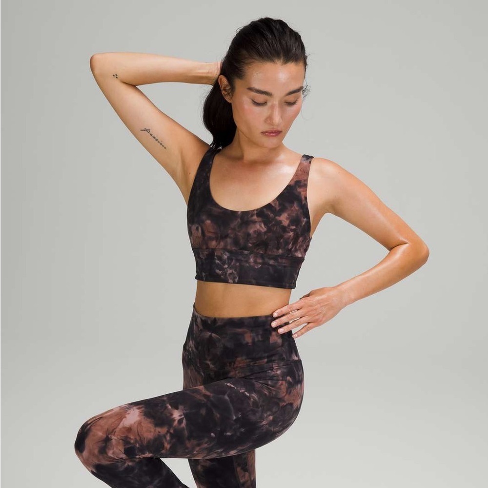 Lululemon Align Reversible Bra Light Support Gray Pink Tie-Dye Size 32/34 Small